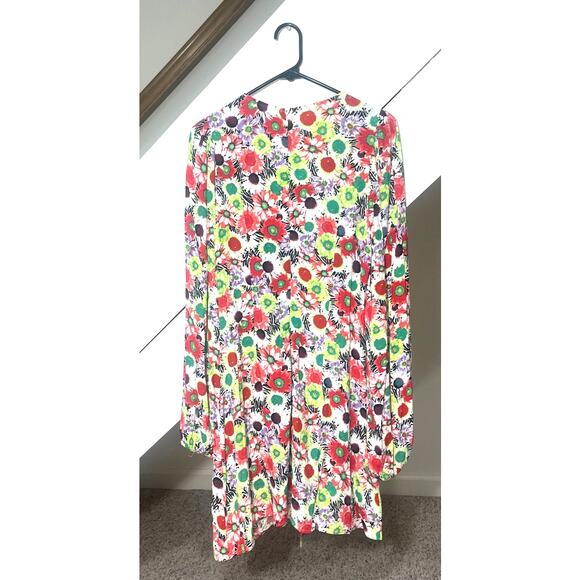 NWT AFRM Caprice Ditzy Floral Long Slv Minidress  Y2k Garden Party Brunch Sz M - Picture 3 of 9